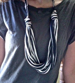 Stringy Striped Tee Necklace