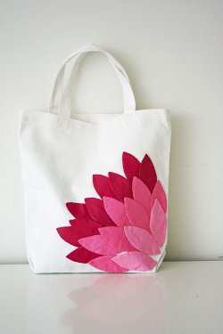 Hand Appliqued Petal Bag