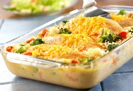 Easy Cheesy Chicken & Rice Casserole