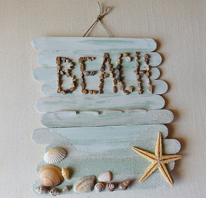 Popsicle Stick Beach Sign