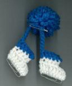 Crocheted Ice Skates Pin