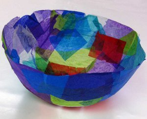 Tissue Paper Bowls | AllFreeKidsCrafts.com