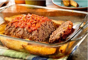 Meatloaf with Roasted Garlic Potatoes