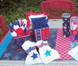 Recycled Jean Patriotic Table Runner