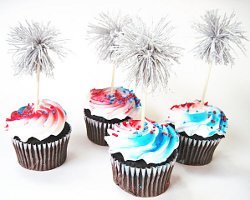 Dazzling Sparkler Cupcake Toppers