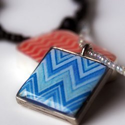 Chevron Polymer Clay Pendant