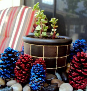 Shimmering Patriotic Pinecones