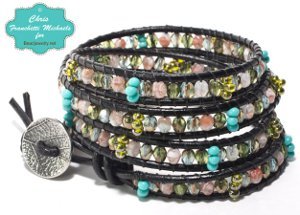 Leather and Bead Wrap Bracelet