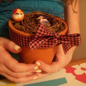 Nesting Birds Flower Pot