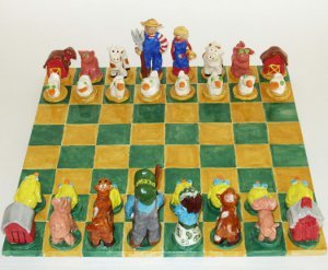 Farmer King's Chess Set
