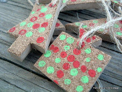 Painted Cork Christmas Ornaments