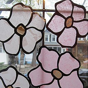 Stained Glass Magnolia Flowers