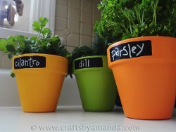 Faux Chalkboard Herb Pots