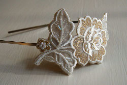 Flower Appliqued Bridal Headband