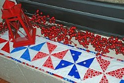 Patriotic Pinwheel Quilt Runner Tutorial