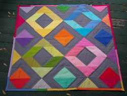 Rainbow Diamonds Mini Quilt