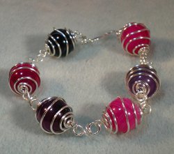 Coiled Wire Caged Bead Bracelet