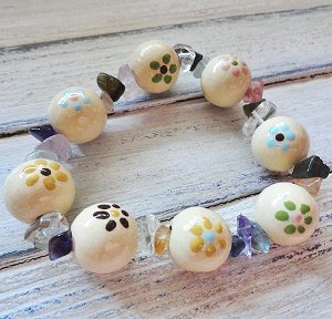 Painted Wooden Bead Bracelets