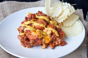 Chili Cheese Dog Casserole