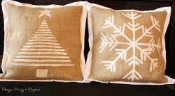 DIY Christmas Burlap Pillows