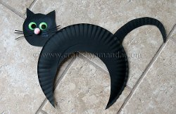 Paper Plate Halloween Cat