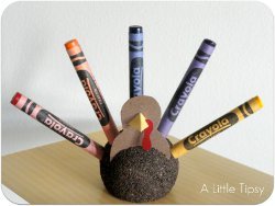 Easy Styrofoam and Crayon Turkey