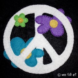 Flower Peace Sign Block