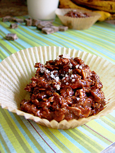 No Bake Chocolate Peanut Butter Banana Cookies