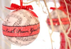 Handmade Christmas Music Ornament