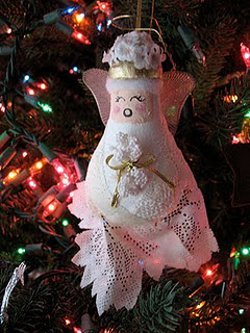 Recycled Light Bulb Angel Ornament