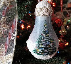 Shiny Recycled Light Bulb Ornament