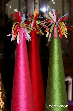 Rainbow Holiday Yarn Trees