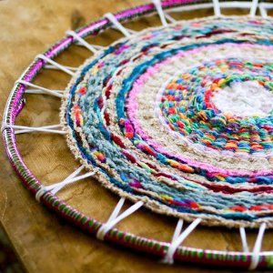 Finger Knit DIY Hoop Rug