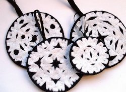 Felt Snowflake Coasters and Ornaments