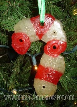 Life Saver Candy Cane Christmas Ornament