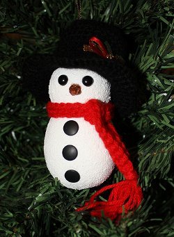 Styrofoam Snowman Ornament