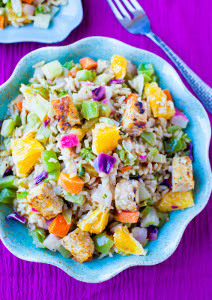 Orange Ginger Tempeh and Brown Rice Salad