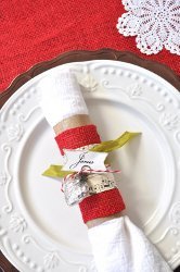 Upcycled Christmas Napkin Rings and Place Cards