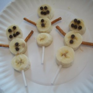 Banana Snowmen on a Stick