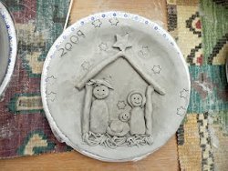 Christmas Clay Nativity Plate