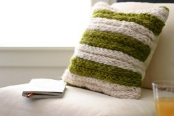 Finger Knitted Throw Pillow