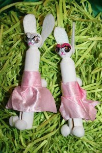 Clothespin Bunny Ballerina