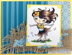 Sweet Summer Hula Dancer Card