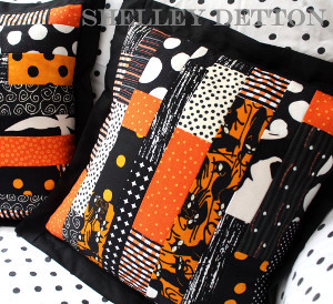 Scrap Strip Halloween Pillow