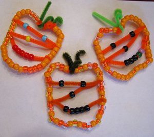 Beaded Jack O Lantern Ornaments