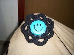 Crocheted Bottle Cap Flower Button