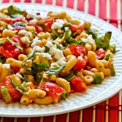 Macaroni Salad with Fresh Tomatoes, Basil and Feta