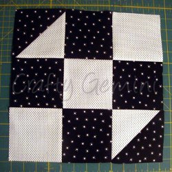 Black and White Hourglass Block