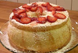 Strawberries and Cream Angel Food Dream Cake