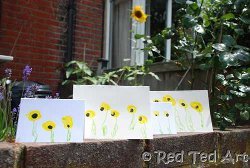 Fingerpaint Sunflower Thank You Cards